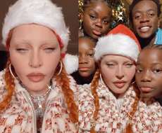 Madonna sparks confusion after posing in lingerie in holiday video with her children: ‘Bizarre’ 