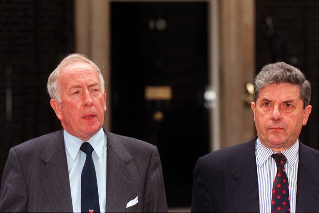 Grand Master of the Orange Order, Robert Saulters (right), and General Secretary John McCrea met Tony Blair in 1998 (Rebecca Naden/PA)