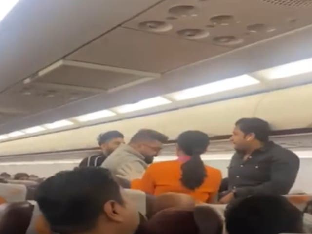 <p>Passengers fighting with their fists inside a Kolkata-bound Thai Smile Airways aircraft. Screengrab </p>