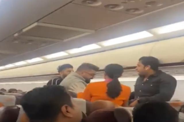 <p>Passengers fighting with their fists inside a Kolkata-bound Thai Smile Airways aircraft. Screengrab </p>