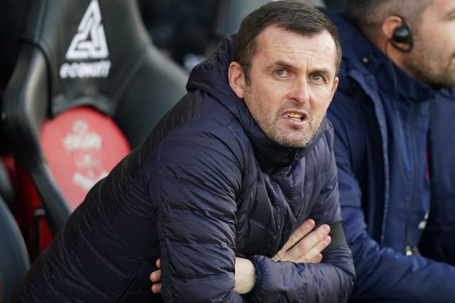 Nathan Jones has suffered successive Premier League defeats since being appointed Southampton manager (Adam Davy/PA)