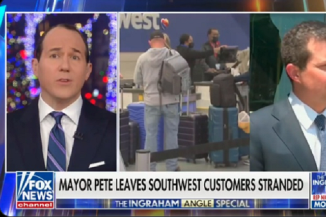 <p>Fox News blames Transportation Secretary Pete Buttigieg for failure of Southwest’s systems in a chyron</p>