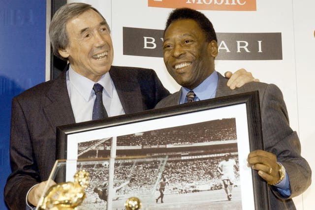 Former England goalkeeper Gordon Banks (left) made one of the most memorable World Cup saves against Pele (Stefan Rousseau/PA)