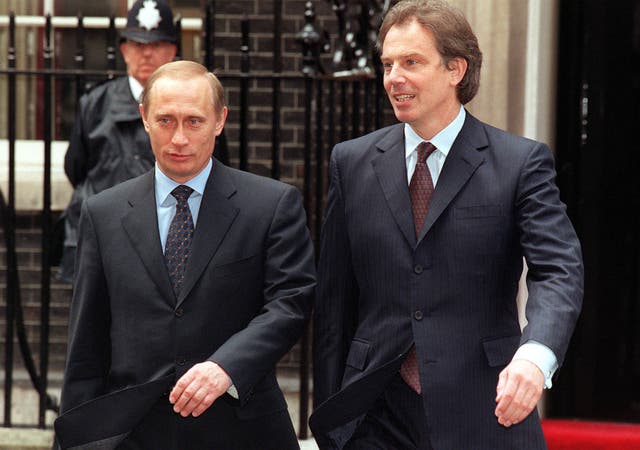<p>Tony Blair wanted the Russian president to adopt Western values </p>