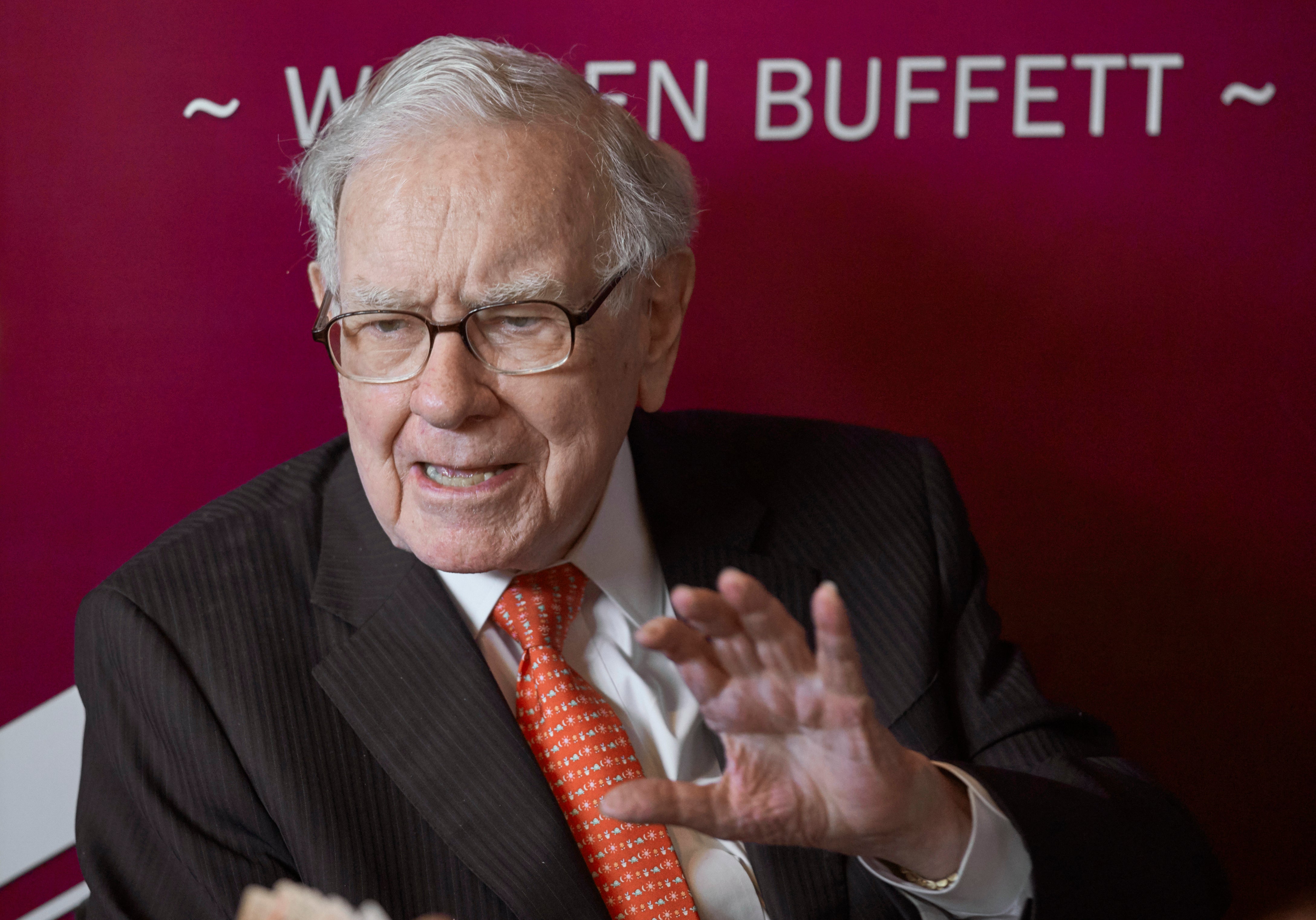 File photo: Warren Buffett, chairman and CEO of Berkshire Hathaway, speaks during a game of bridge following the annual Berkshire Hathaway shareholders meeting in 2019