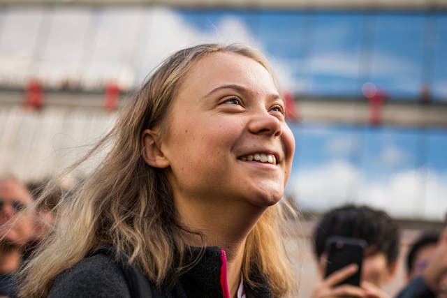 <p>Greta Thunberg is pictured prior to taking part in a ‘Fridays for Future’ movement protest in Stockholm, Sweden on 9 September 2022, ahead of the country’s general elections on 11 September 2022</p>