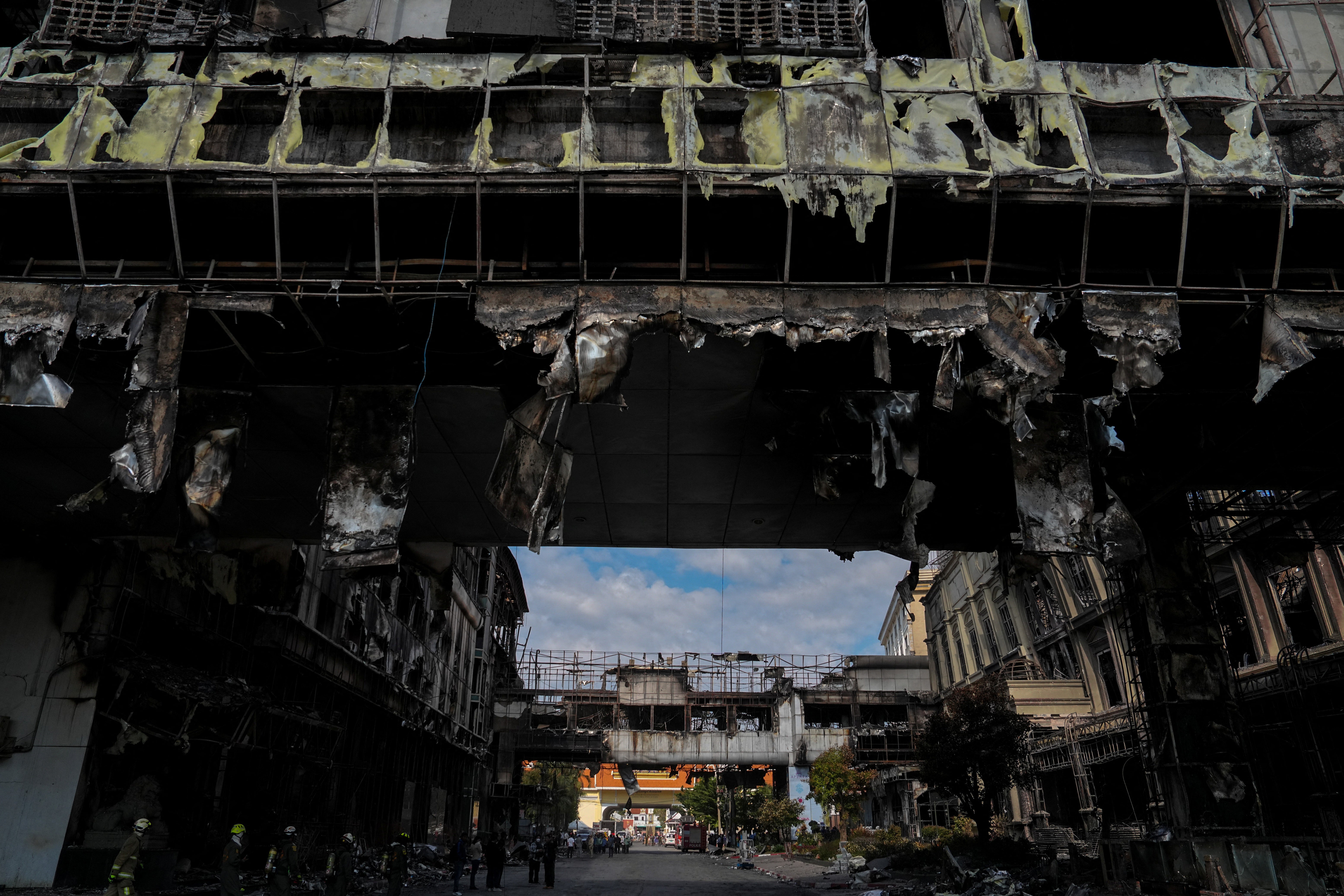 A general view of the Grand Diamond City hotel-casino where a fire broke out, in Poipet