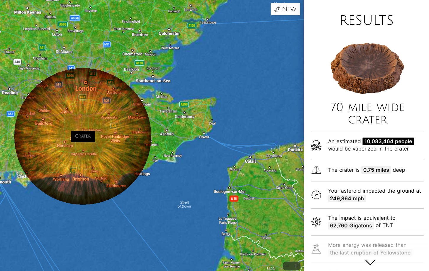 London is hit by a malevolent space rock in the game
