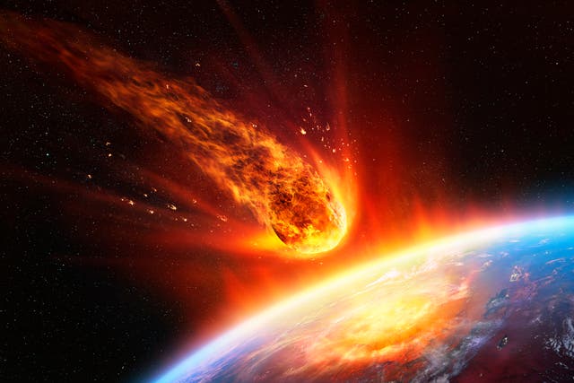 <p>An asteroid hurtling towards Earth</p>