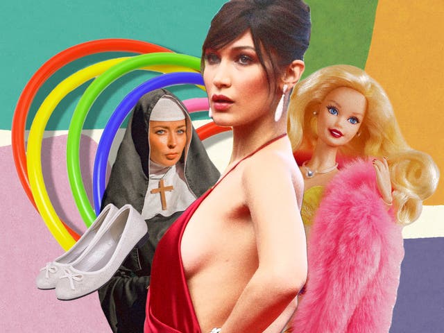 <p>A 2023 moodboard, from ballet flats and nuns to side boob and Barbie dolls</p>