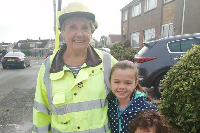 Joyce Murray has worked as a lollipop lady for more than two decades (Alan Armstrong/PA)