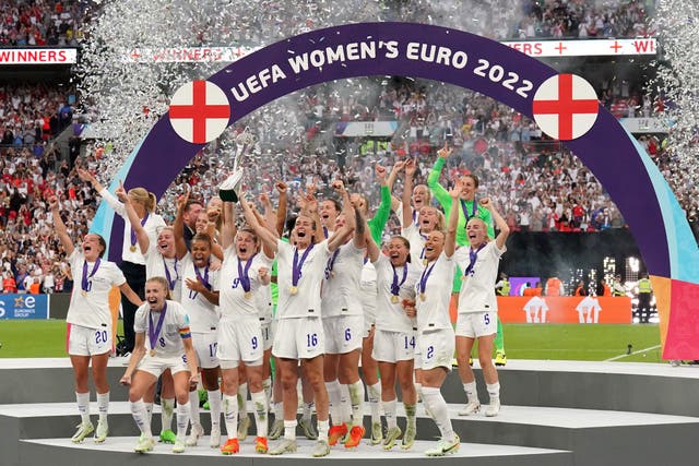 <p>Members of the triumphant Lionesses team have been honoured (Jonathan Brady/PA)</p>