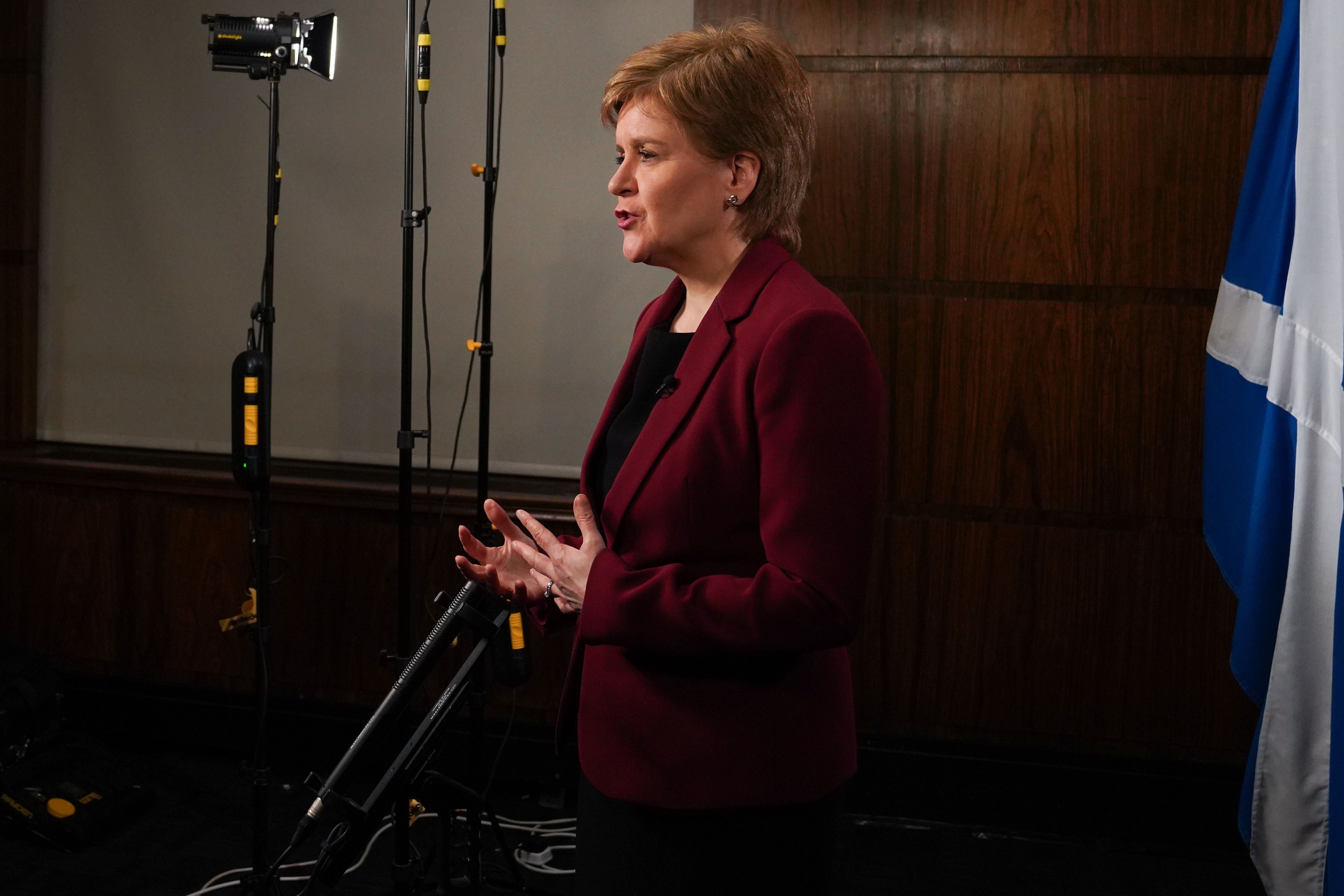 The First Minister delivered a new year message (Scottish Government/PA)