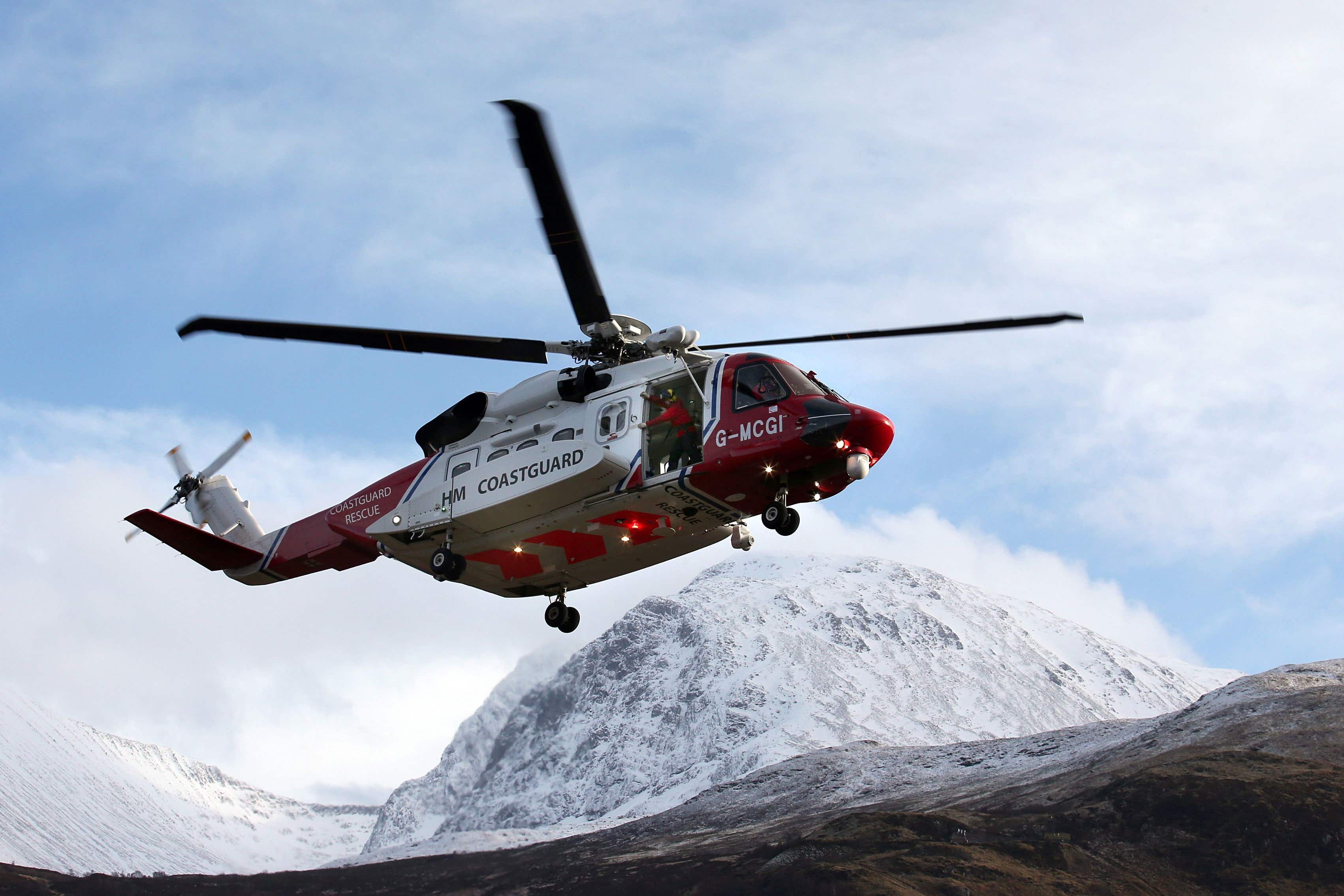 A helicopter was called out to assist with the rescue (Andrew Milligan/PA)