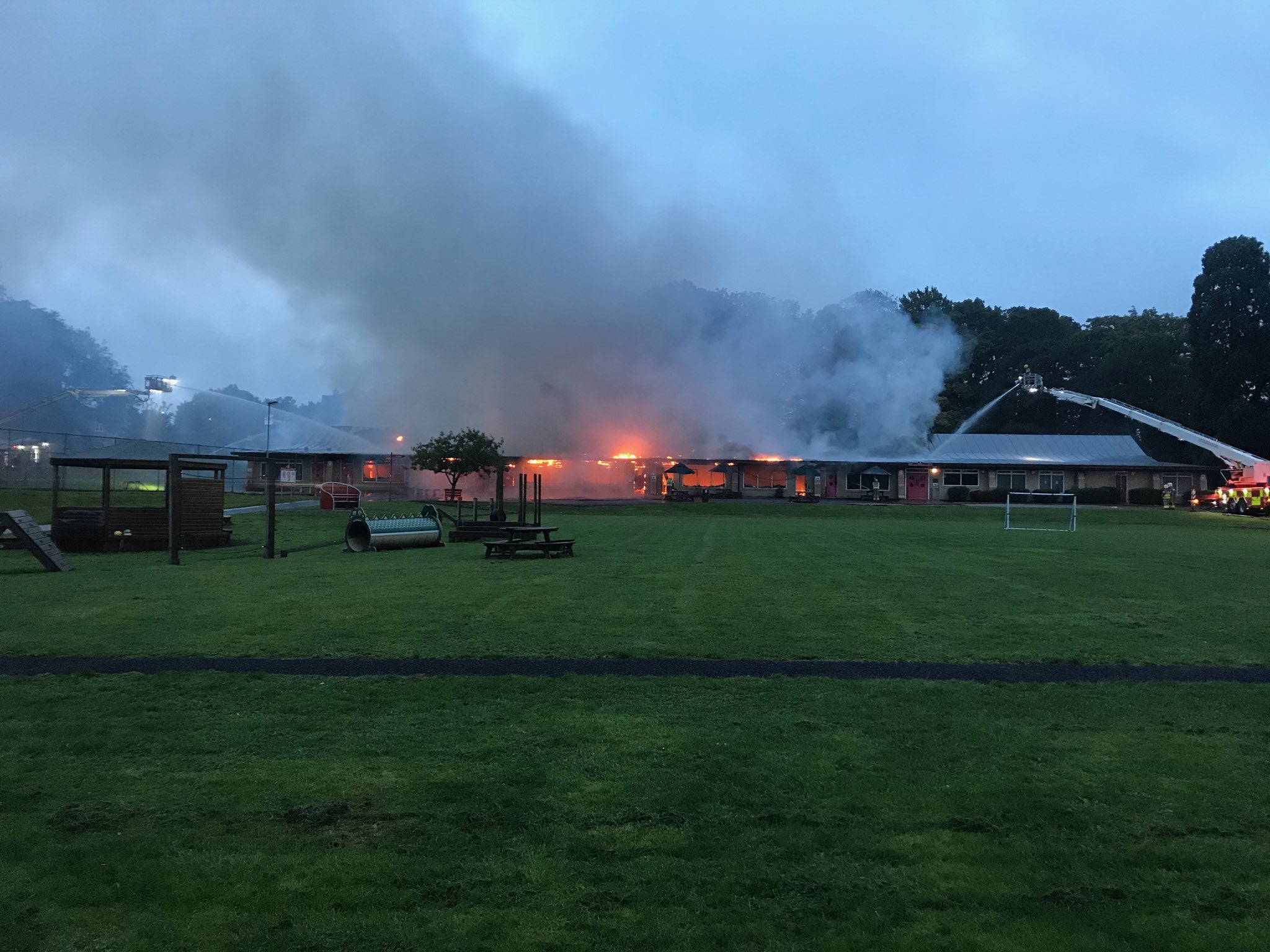 A fire at Ravensdale Infant School started by Brady in 2020