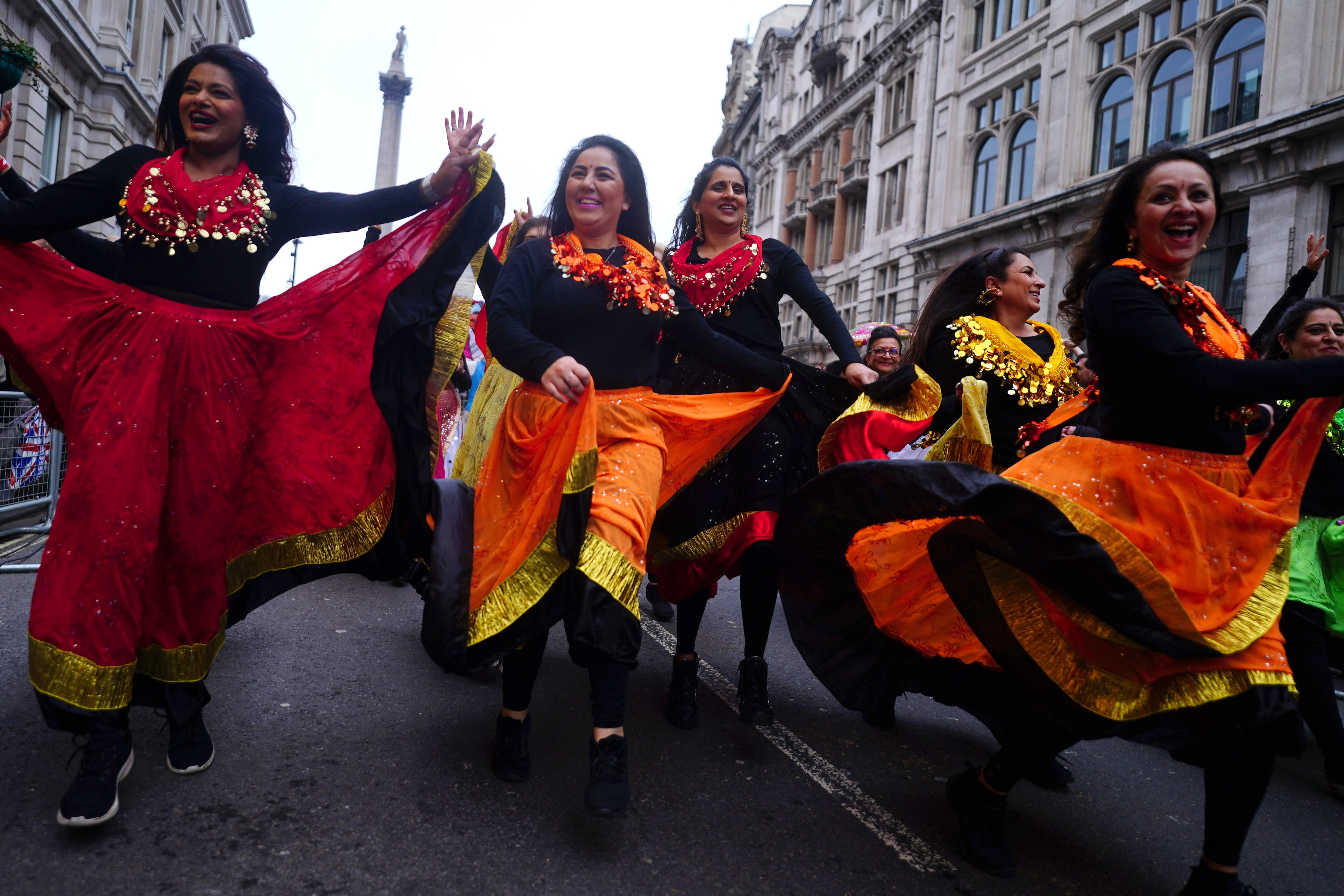 Performers during London’s New Year’s Day parade