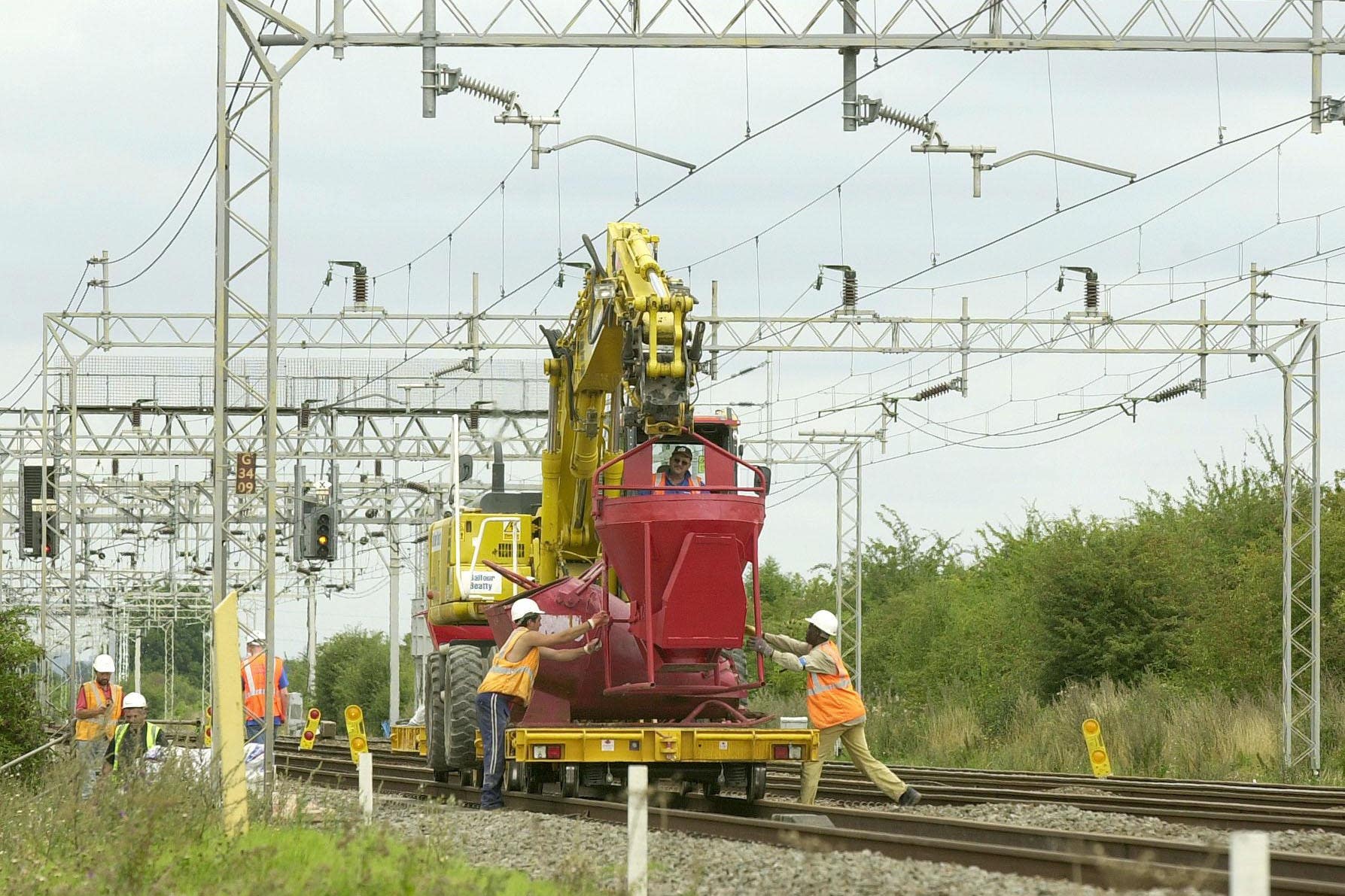 Engineers are working to repair part of the West Coast Mainline after flooding (credit: Matthew Fearn/PA)
