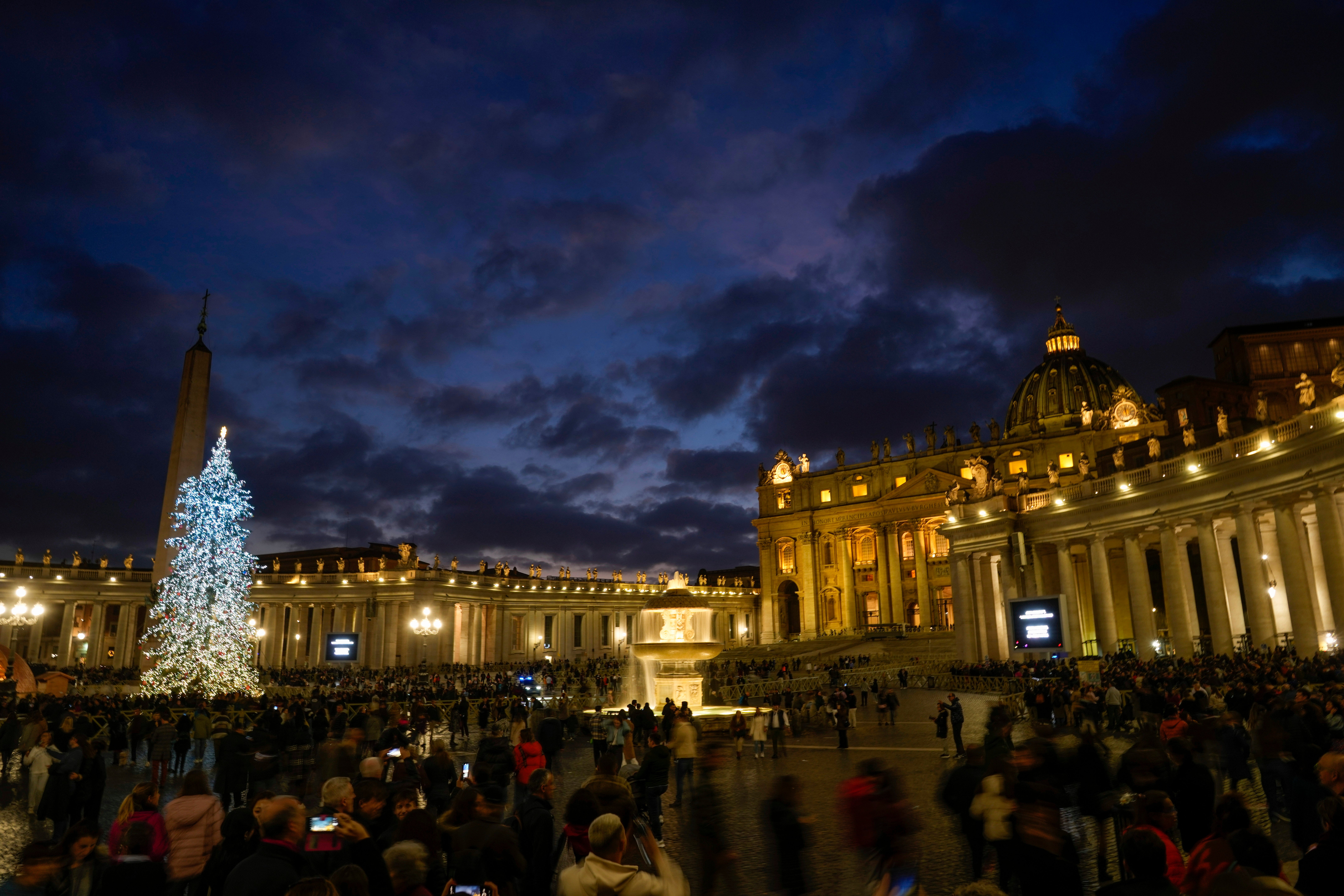 Visitors crowd St Peter’s Basilica at the Vatican on New Year’s Day