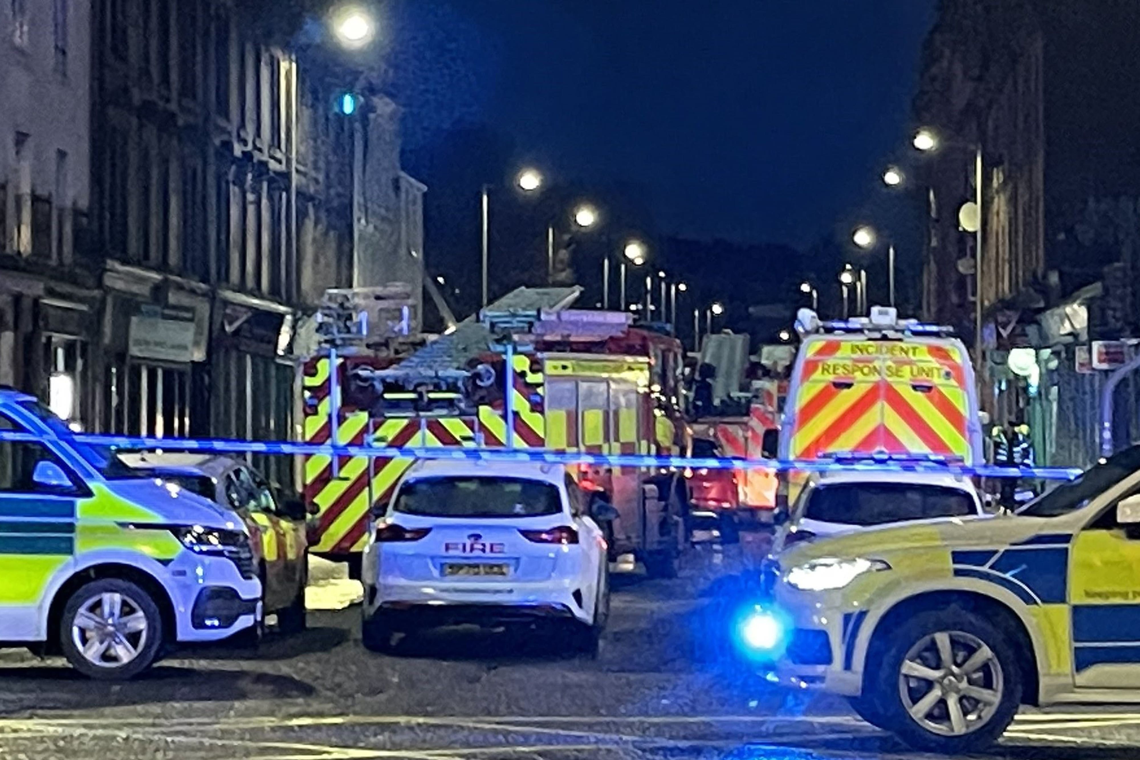 Emergency services at the scene after the early-morning blaze began