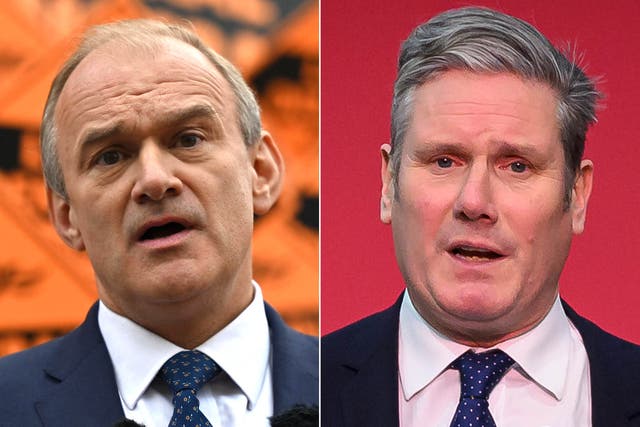 <p>Ed Davey and Keir Starmer have denied working together informally </p>