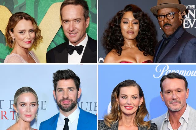 <p>Couples who’ve brought their romance to the screen: (Clockwise from top left) Keeley Hawes and Matthew Macfadyen, Angela Bassett and Courtney B Vance, Emily Blunt and John Krasinski, Faith Hill and Tim McGraw</p>