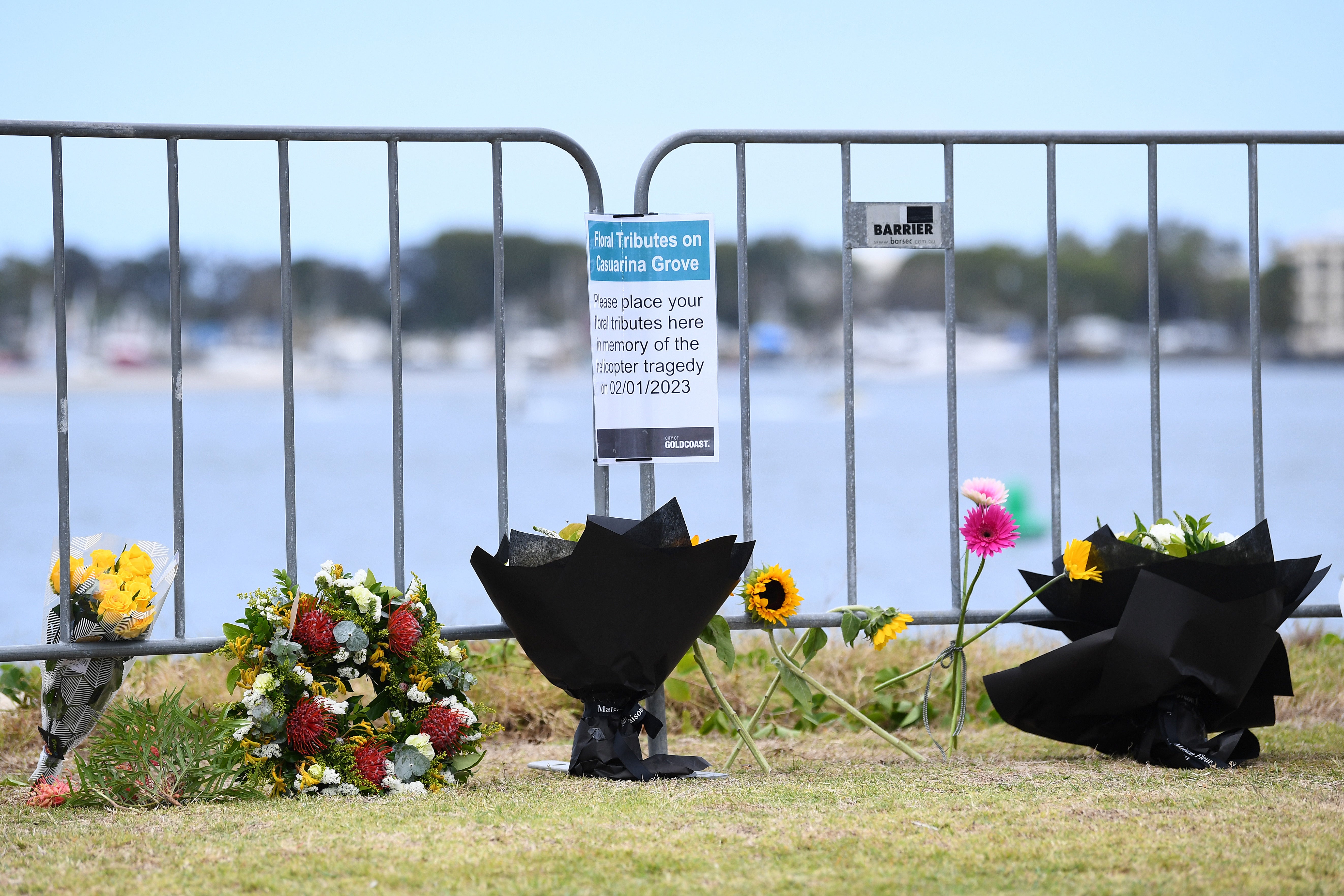 Floral tributes at the Broadwater Parklands on the Gold Coast, Queensland, Australia