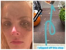 ‘How am I not dead?’ Busy Philipps shares security footage of terrifying fall down New York steps