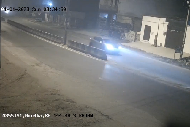 <p>A still from CCTV shows the car making a u-turn as it was driven around Delhi </p>