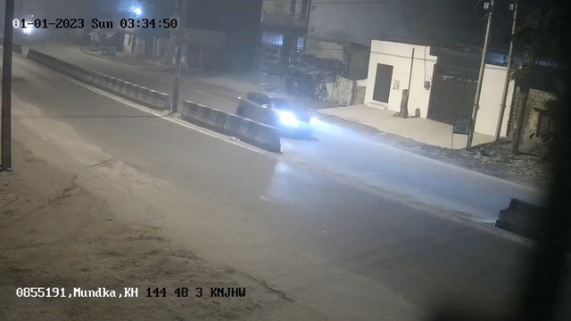 <p>A still from CCTV shows the car making a u-turn as it was driven around Delhi </p>