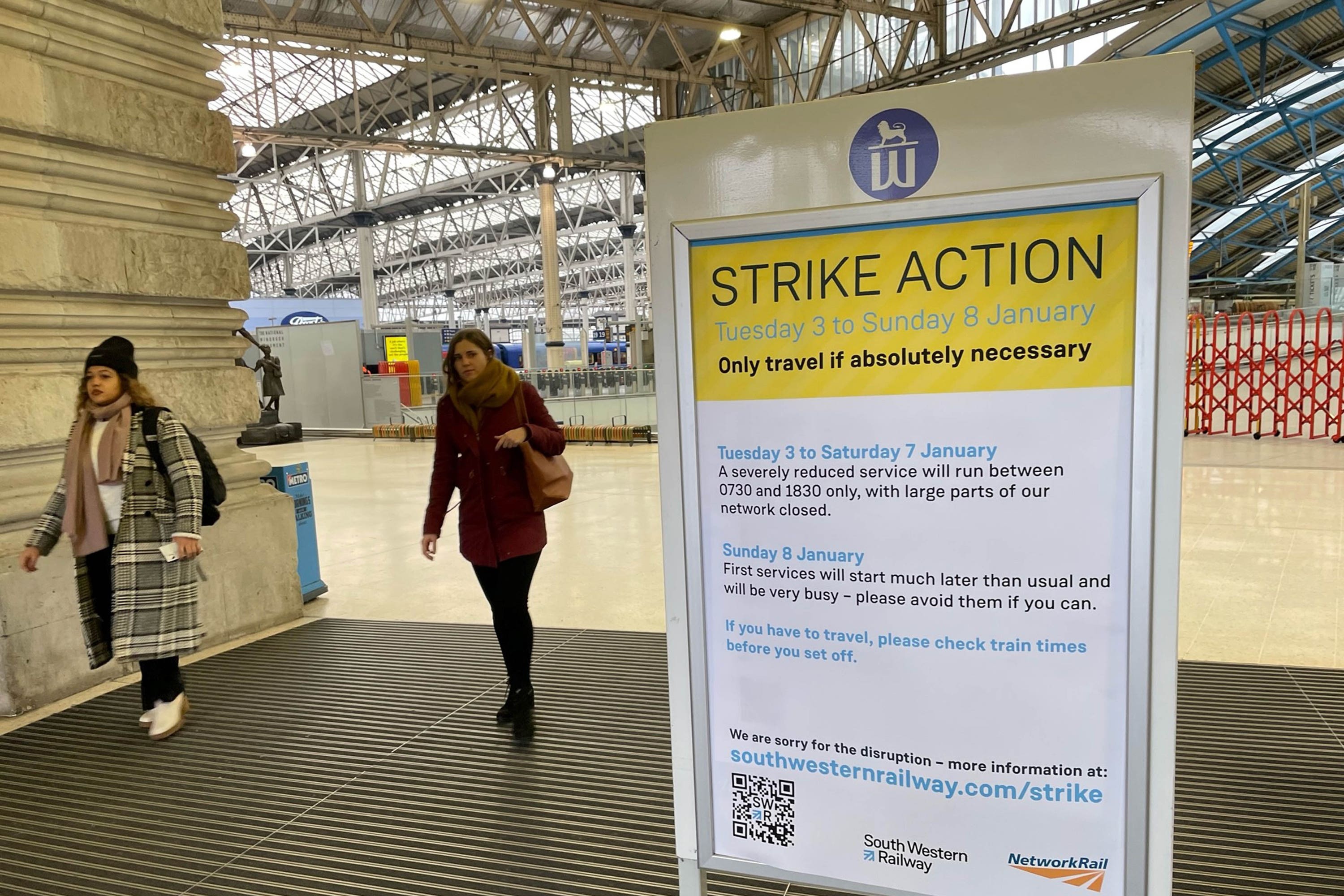 Britain’s railway services are being decimated by strike action this week (Jonathan Brady/PA)
