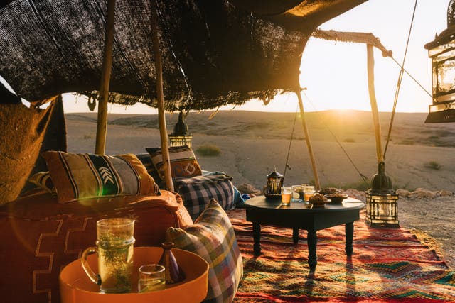<p>Berber-style lounge tents are great for watching the sunset</p>