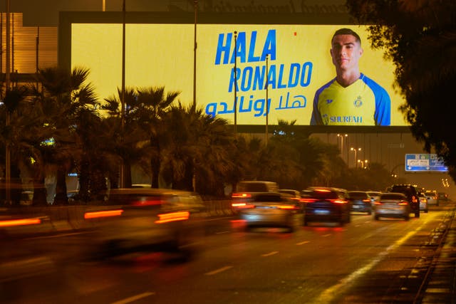 Cristiano Ronaldo arrived in Saudi Arabia (Amr Nabil/AP)