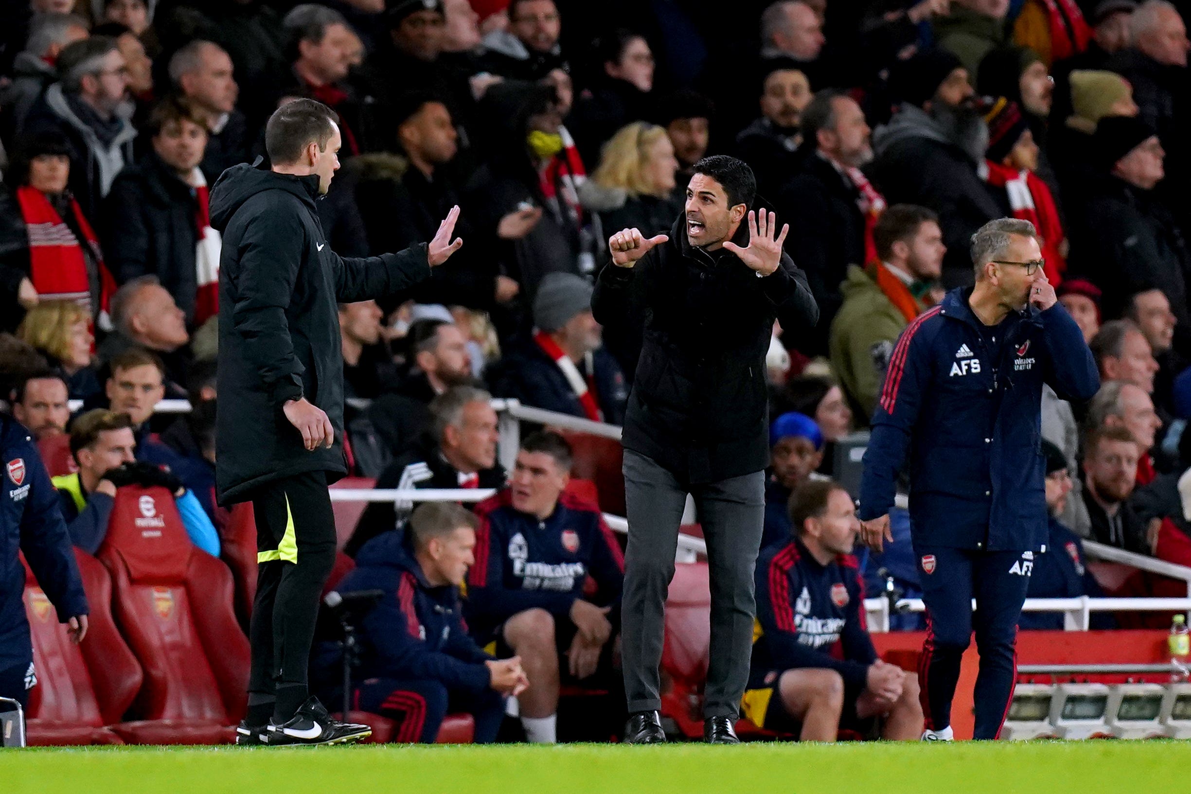 Mikel Arteta felt Arsenal should have had two penalties (Adam Davy/PA)