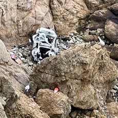 California father accused of attempted murder for driving Tesla over cliff with wife and two children inside