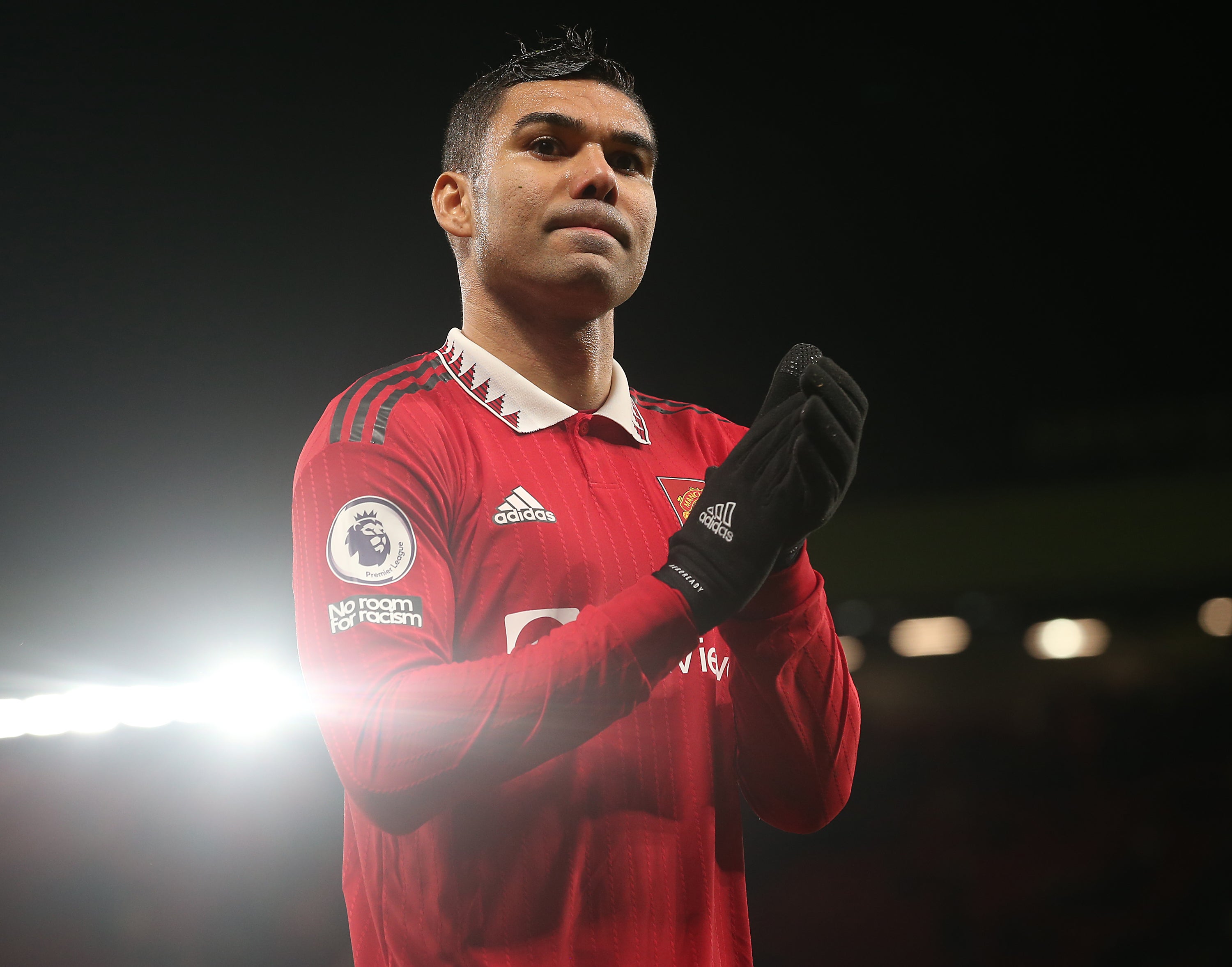 Casemiro of Manchester United walks off after victory over Bournemouth