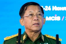 Myanmar army leader touts election plan on Independence Day