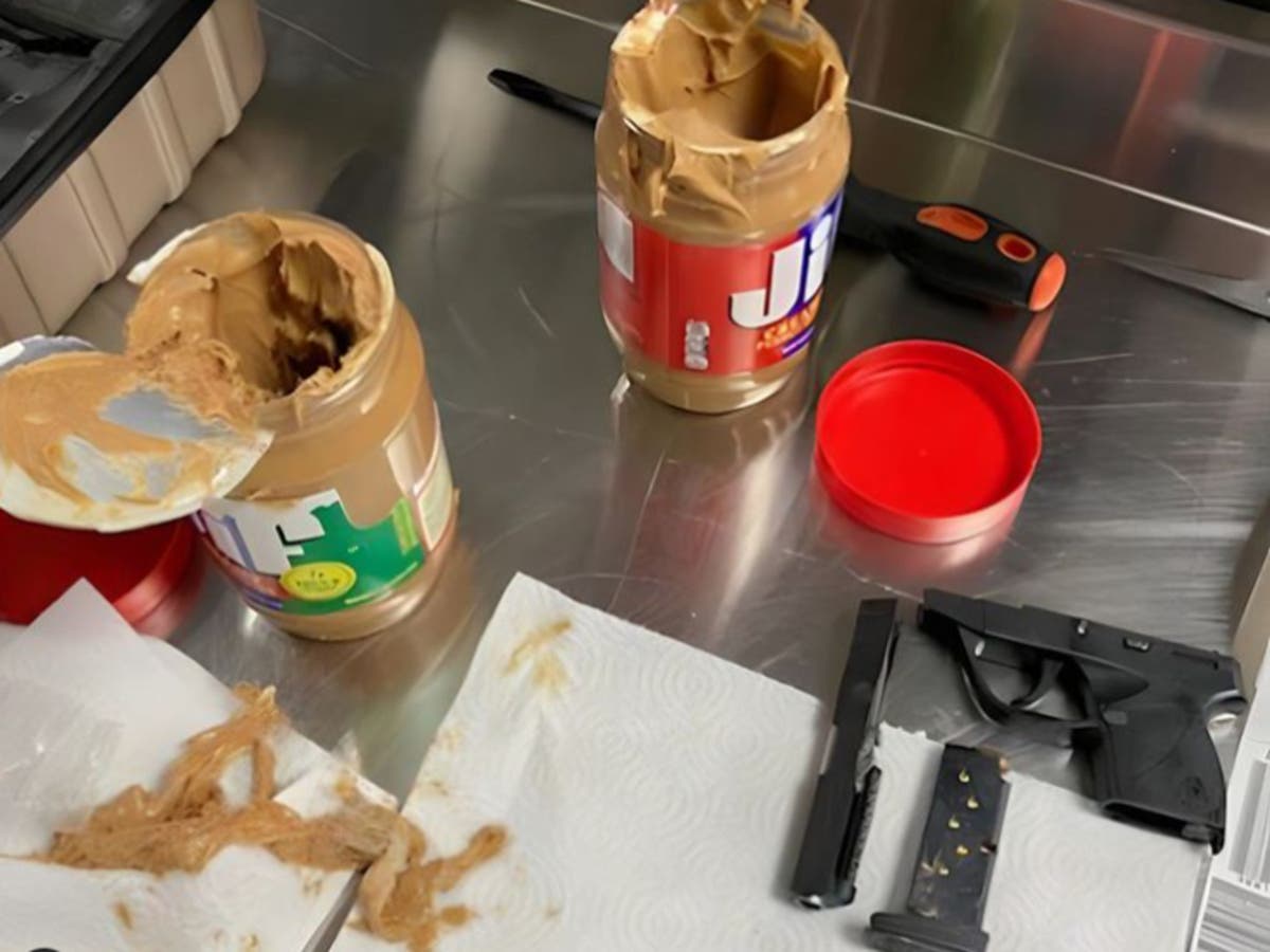 Airport officials find handgun parts hidden inside jars of peanut butter