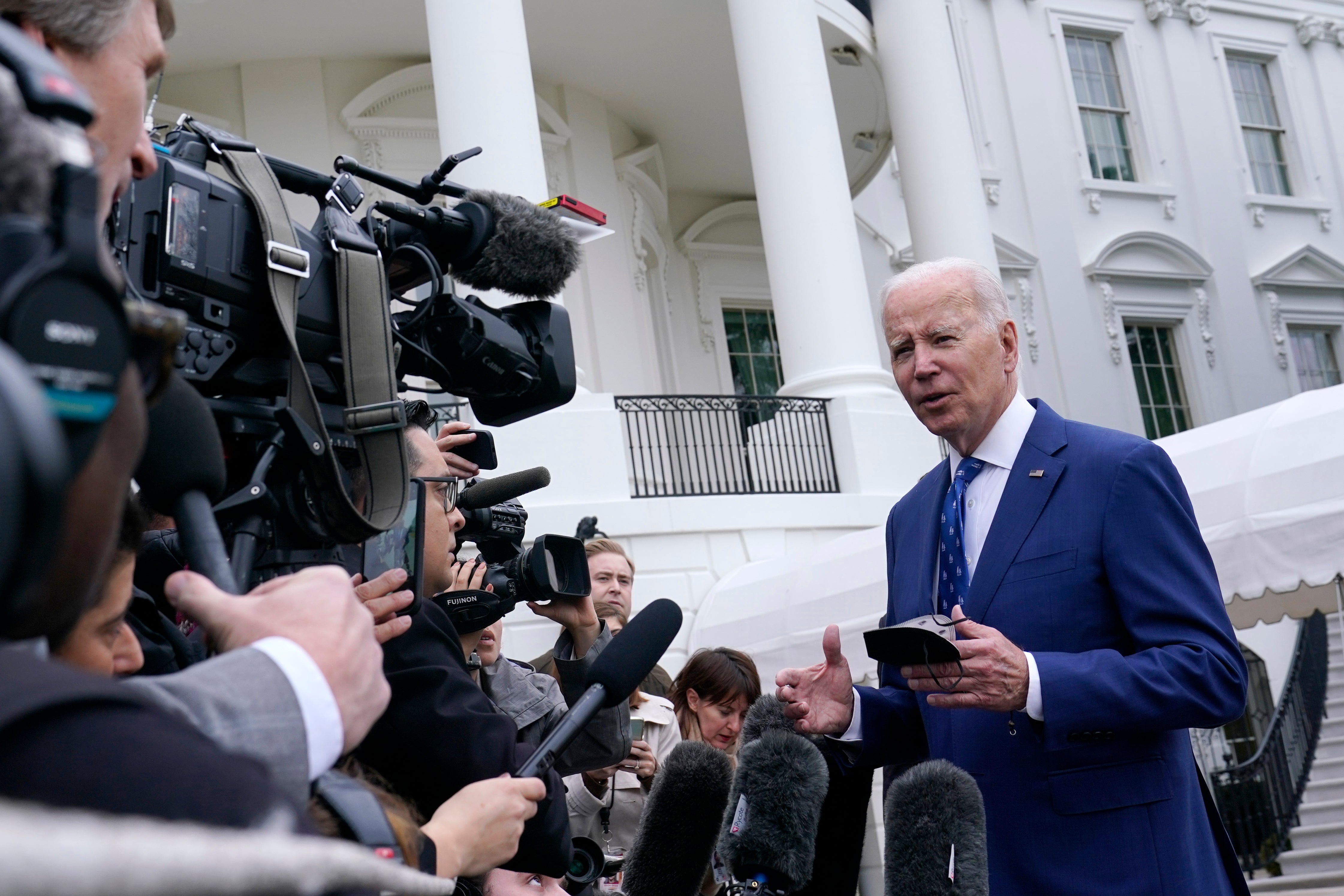 President Joe Biden talks with reporters outside of the White House in Washington, Wednesday, Jan. 4, 2023 (AP Photo/Susan Walsh)