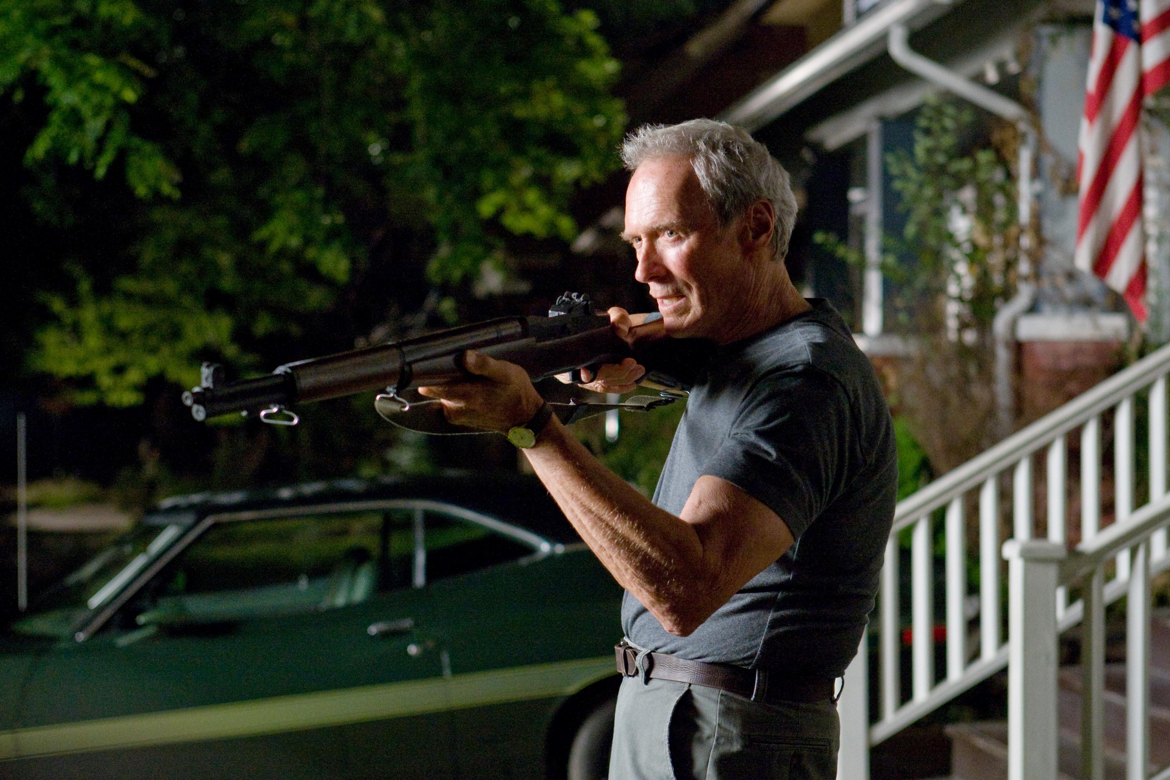 Eastwood’s widowed Korean War veteran in ‘Gran Torino’ (2008) isn’t that far removed from the vengeful outlaw he played in ‘Unforgiven’ (1992) or from his leading role in ‘Dirty Harry’ (1971)