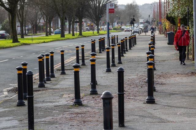 <p>Residents in Birmingham have complained about these bollards stretching 50 metres and getting in peoples way </p>