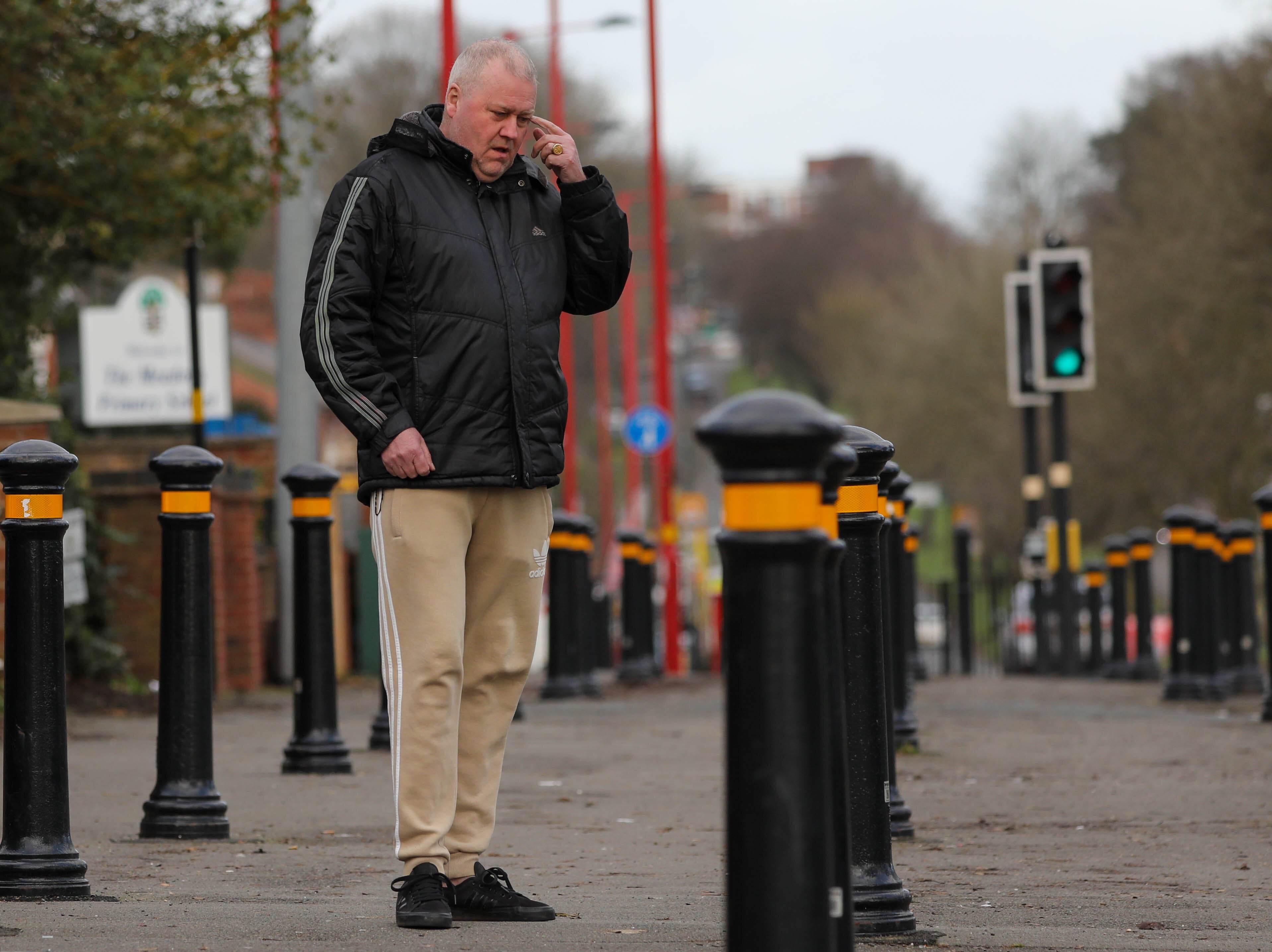 One passer by appeared confused by the bollards
