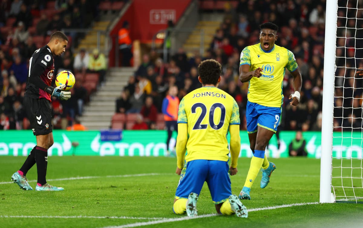 Nottingham Forest secure big win over fellow strugglers Southampton after Taiwo Awoniyi strikes