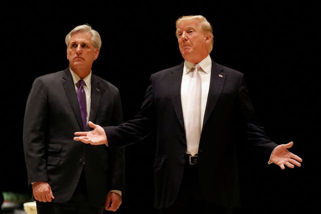 <p>Former President Donald Trump and Speaker Kevin McCarthy </p>
