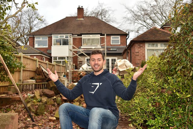 <p>Scott Baggaley from Newcastle-under-Lyme near Stoke, who built his own extension using DIY videos</p>
