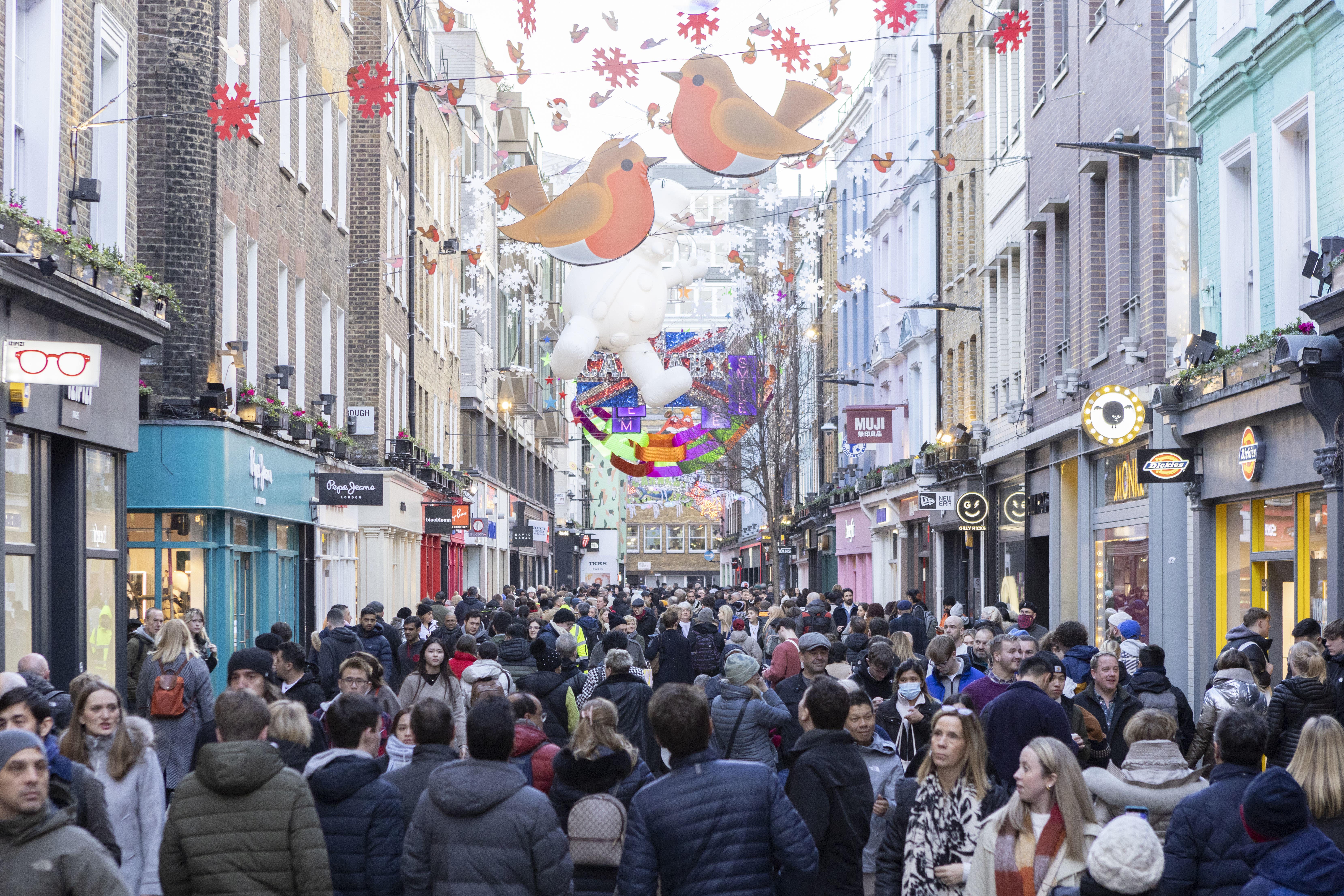 Shopper footfall in December was up 5.8% on the month before, figures show (Belinda Jiao/PA)