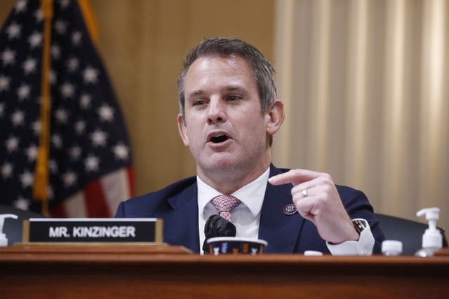 <p>Adam Kinzinger served in the House select committee investigating the 6 January 2021 Capitol riots</p>