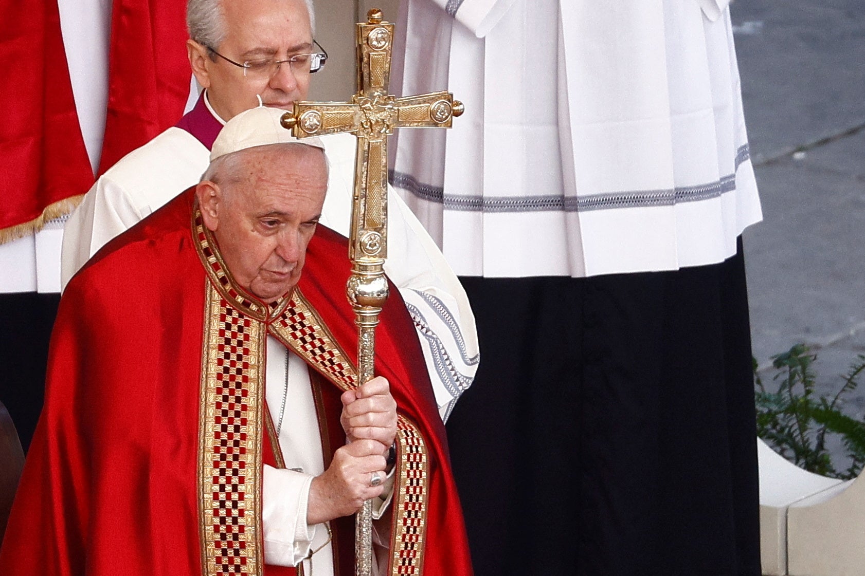 Pope Francis attends the funeral of former Pope Benedict