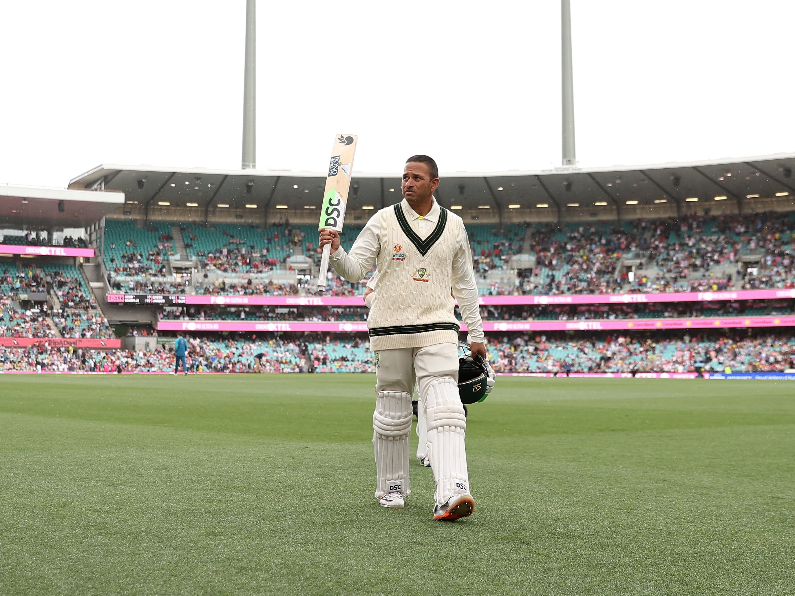 Opener Khawaja ended the day a career-high 195 not out