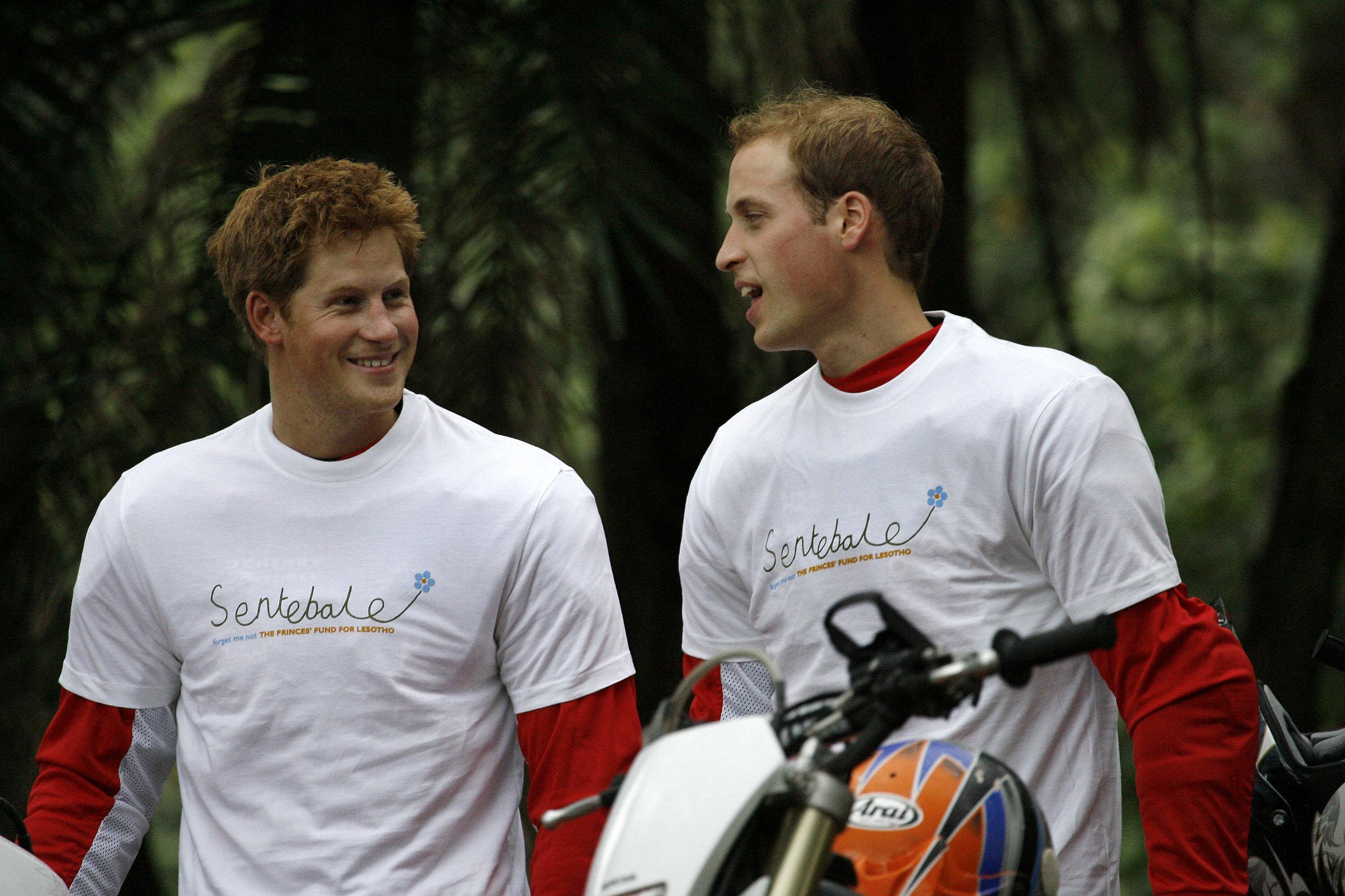 Prince William and Prince Harry ahead of the Enduro Africa charity ride in Port Edward, South Africa