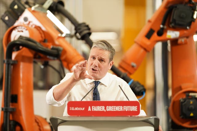 Labour leader Sir Keir Starmer speaks during a visit to UCL at Here East, Queen Elizabeth Olympic Park, London (Stefan Rousseau/PA)